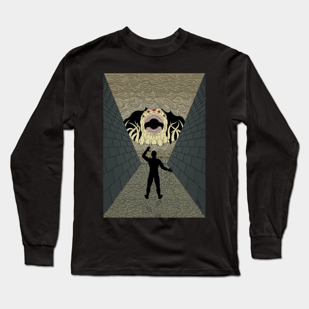 The Devourer Cometh Weird Horror Art Long Sleeve T-Shirt by AzureLionProductions